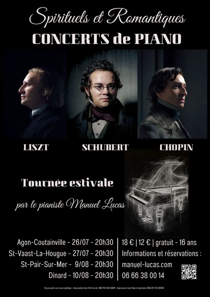 Tournée estivale 2025 - Manuel Lucas concert piano Saint-Pair-sur-mer