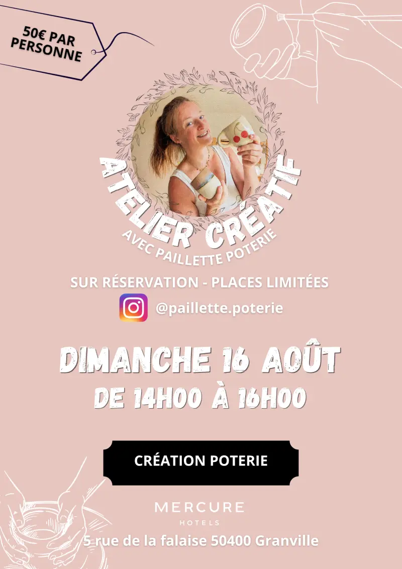 2026 - affiche atelier poterie 16 août