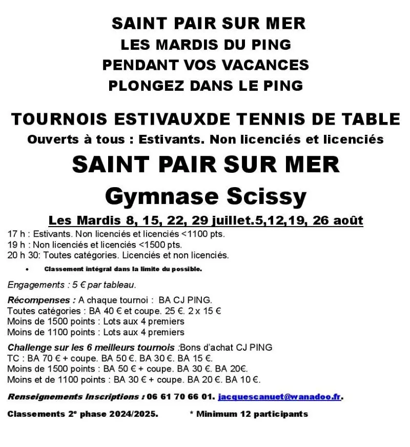 Estivaux 2025 Ping pong