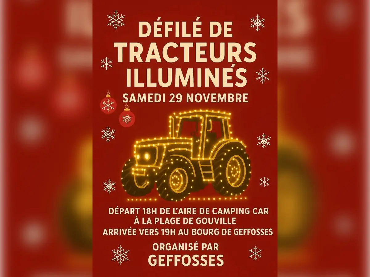 Défilé de tracteurs illuminés