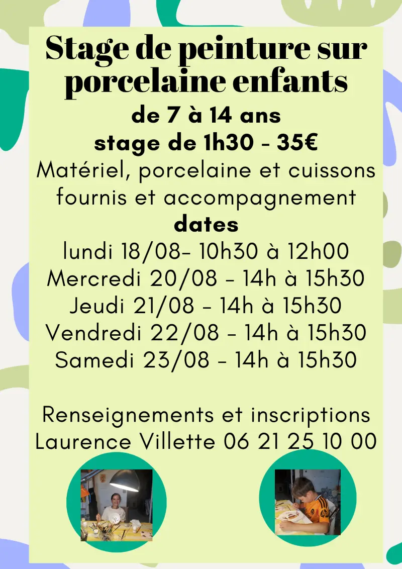 stage de peinture sur porcelaine 2025