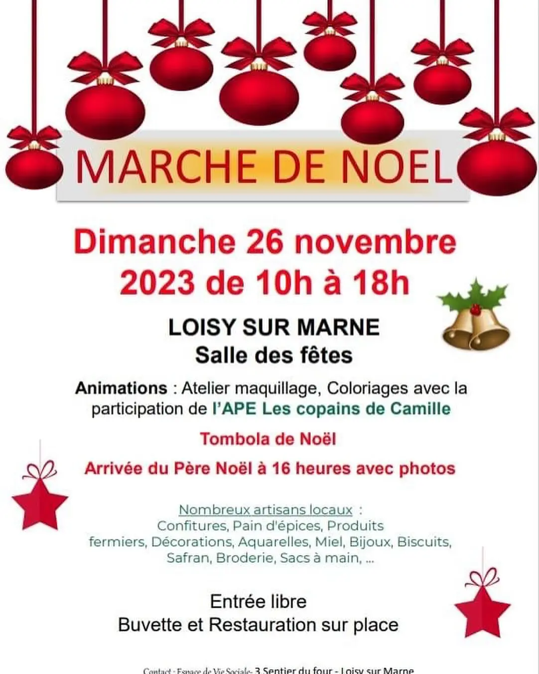 Marché Noël Loisy sur Marne