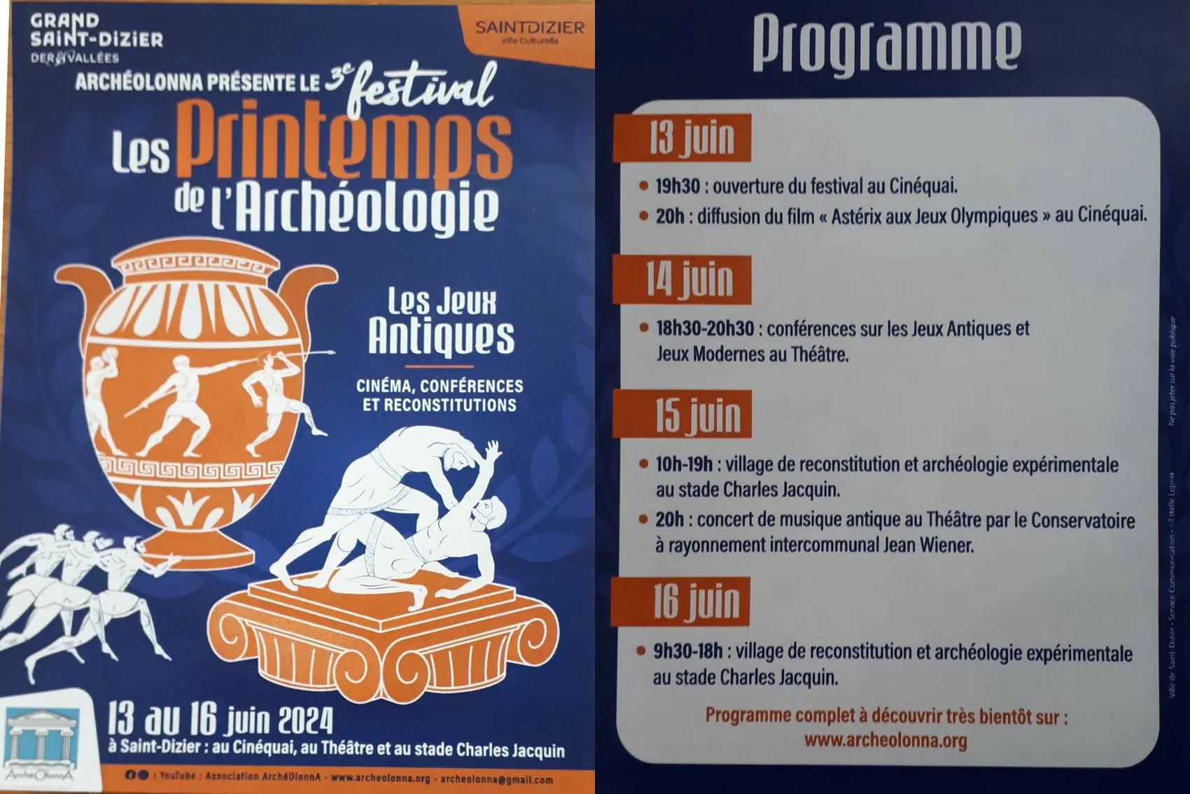 programme archéologie