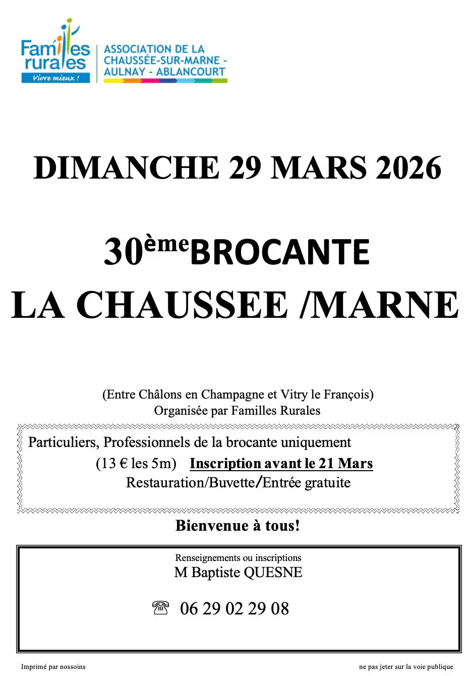 Brocante Familles Rurales