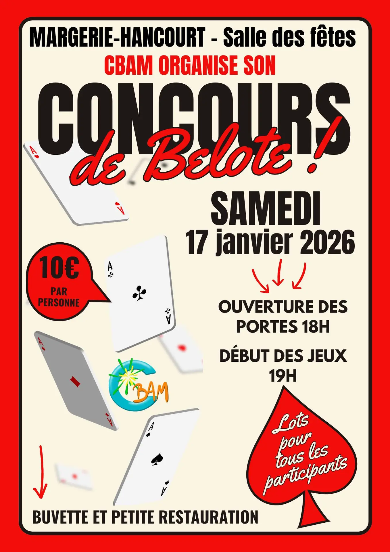 Concours de Belote du CBAM Margerie-Hancourt
