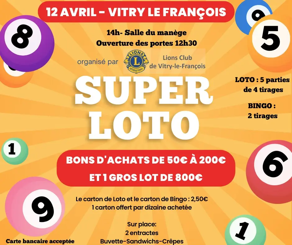 Super Loto - Lions Club de Vitry-le-Frs