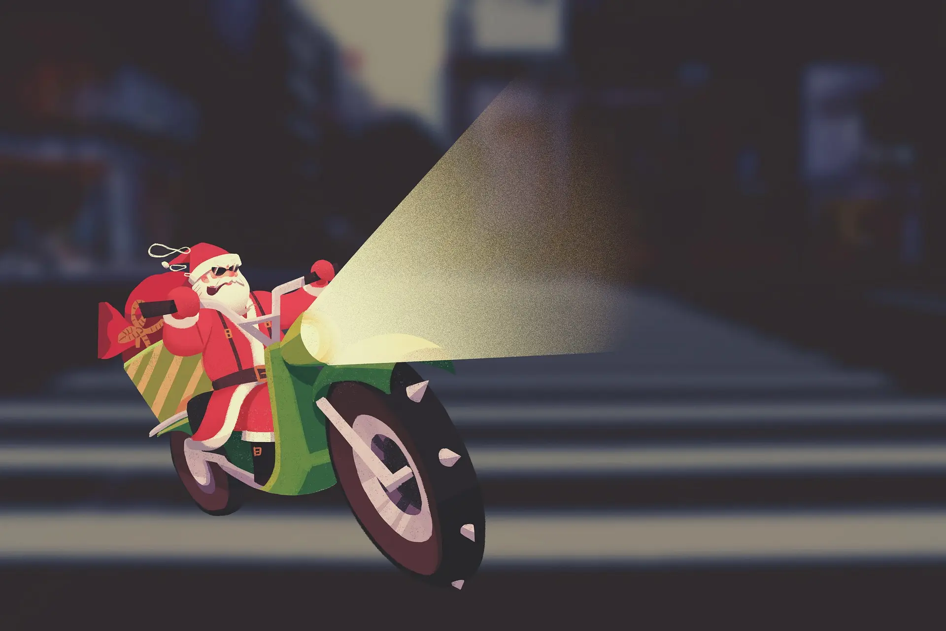Père Noël à moto