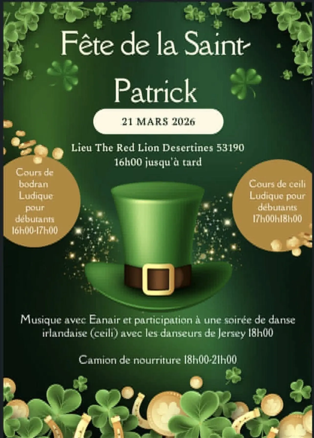 202603 Saint Patrick au Red Lion - Désertines