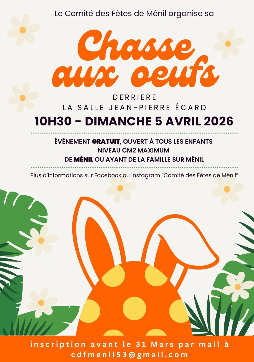 Chasses aux oeufs Comité des fêtes Ménil