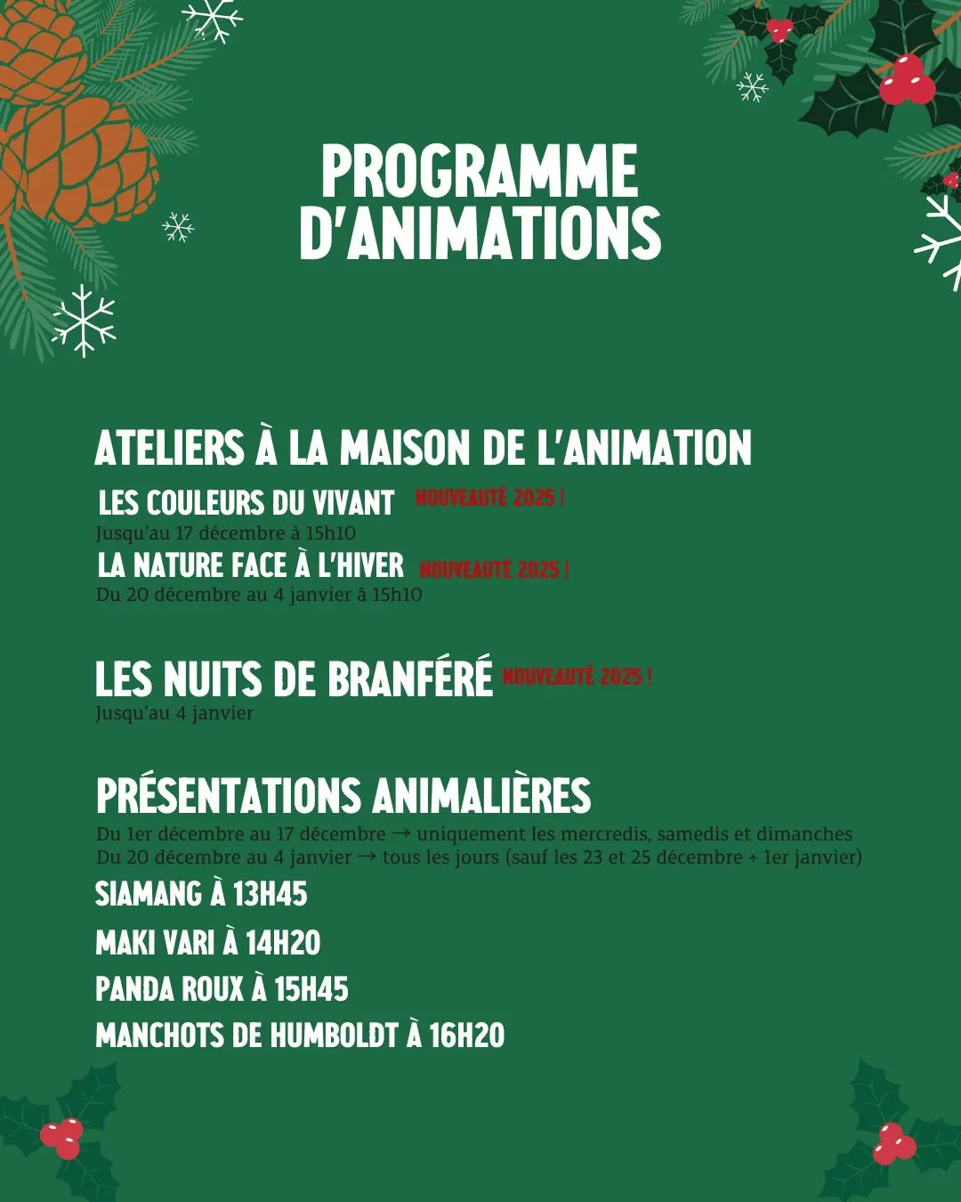 Programme d'animations