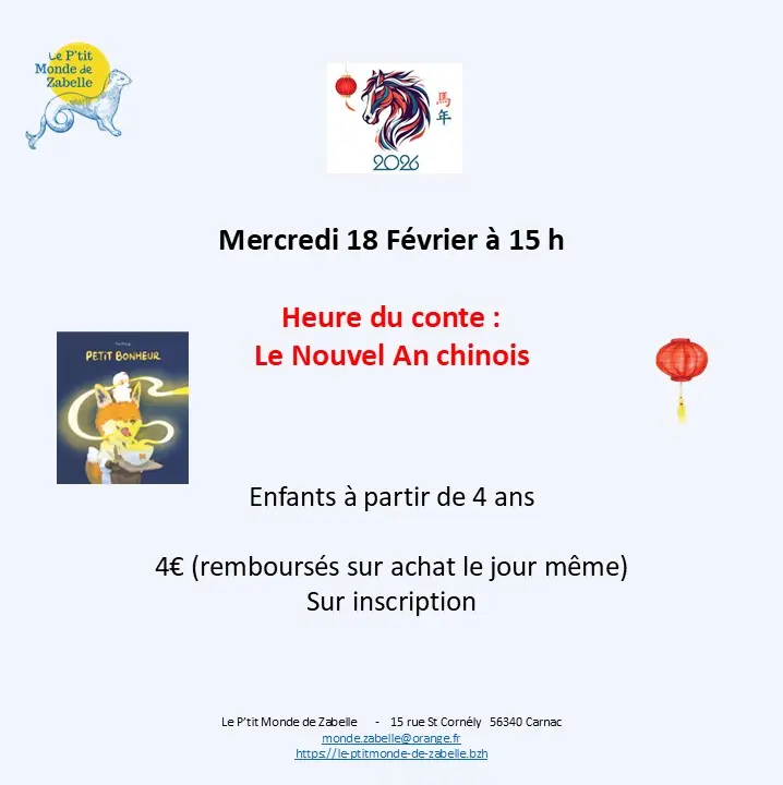 18 février - heure du conte Nouvel an chinois -