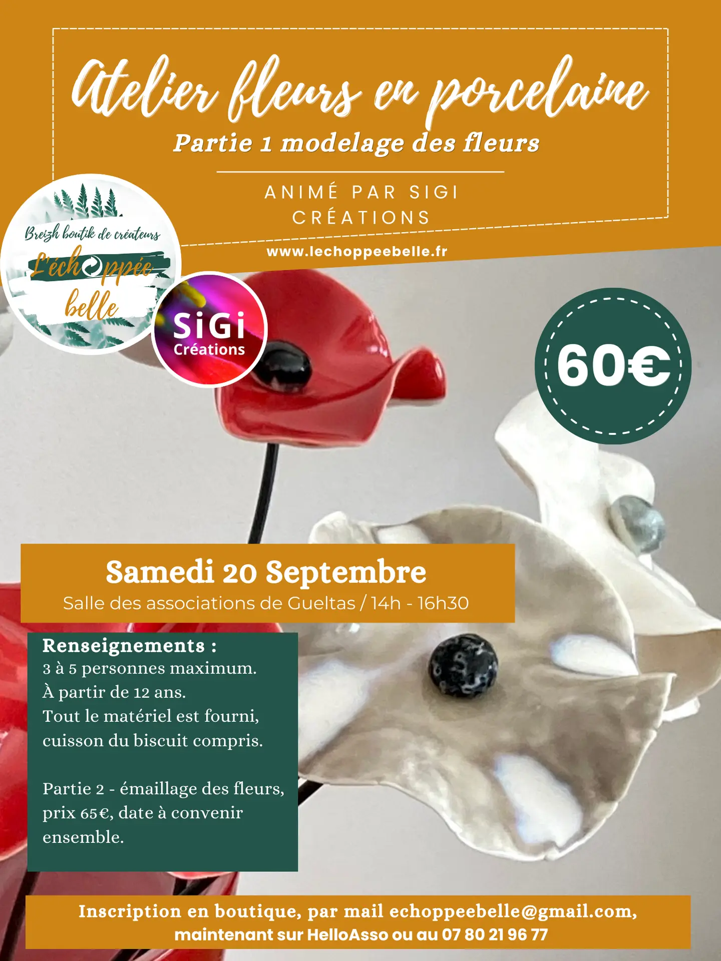 Atelier fleurs en porcelaine