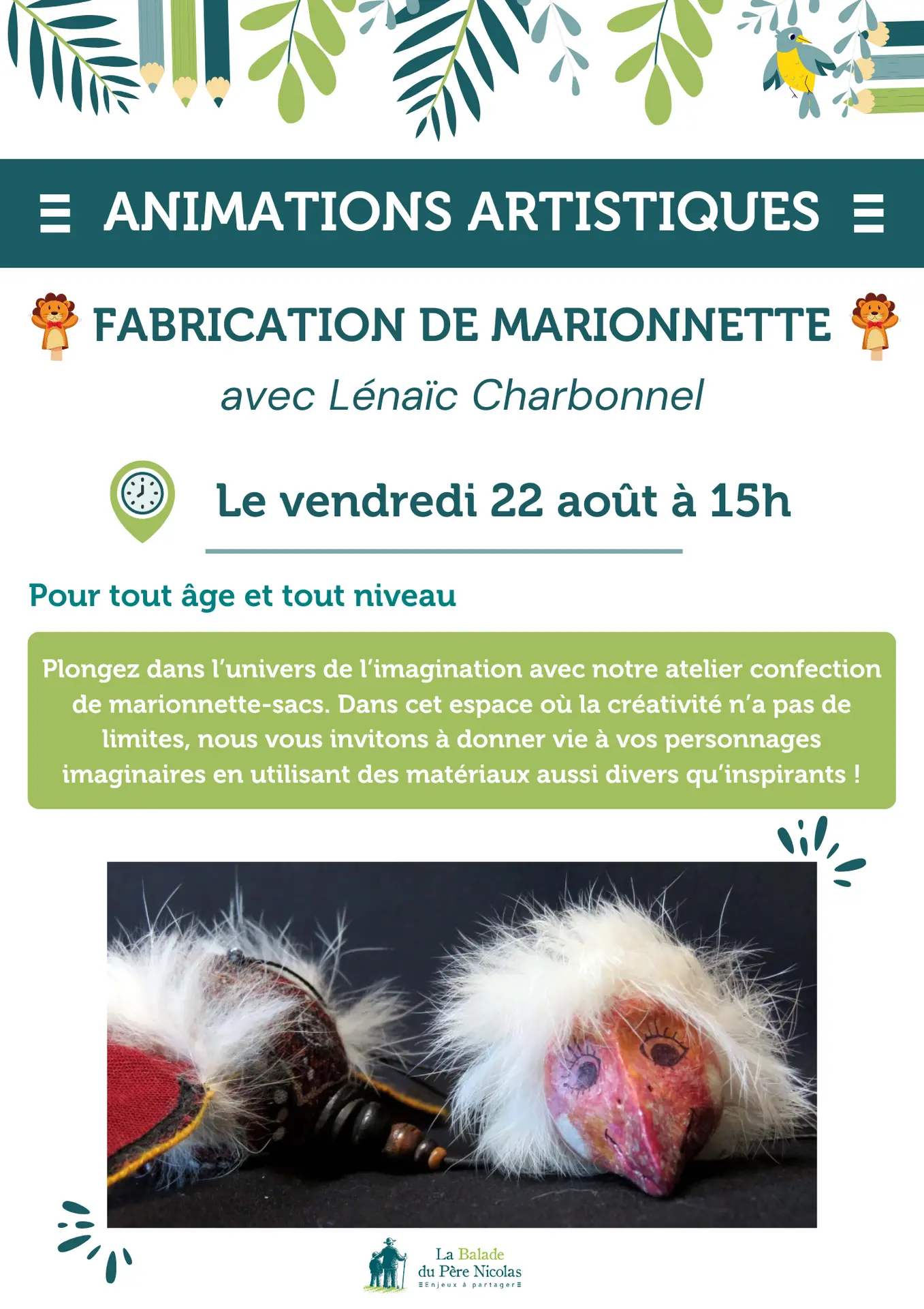 Animation fabrication de marionnettes
