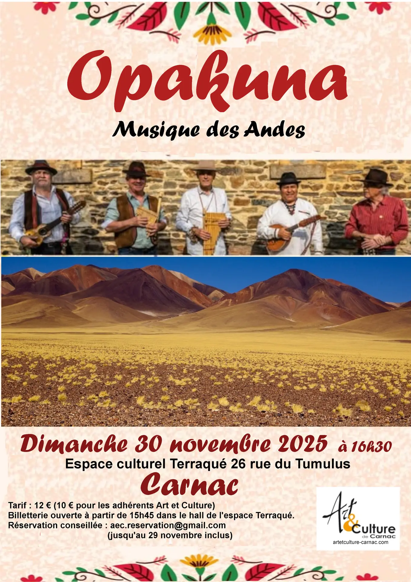 30nov_musique des Andes_ART ET CULTURE_Carnac