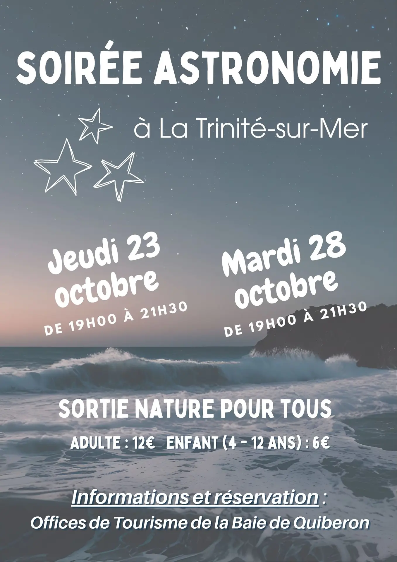 Soirée astronomie et observation de la nature au coucher du soleil