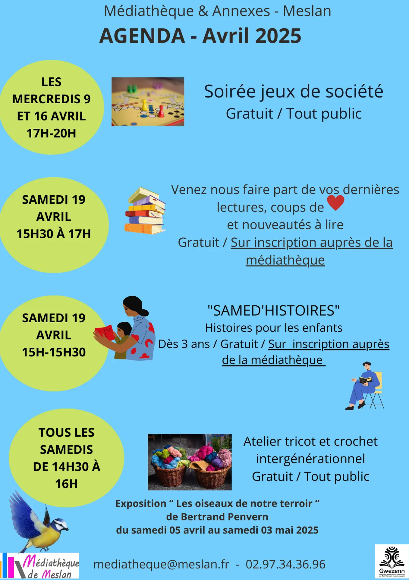 Agenda AVRIL 2025 Médiathèque de Meslan_v2