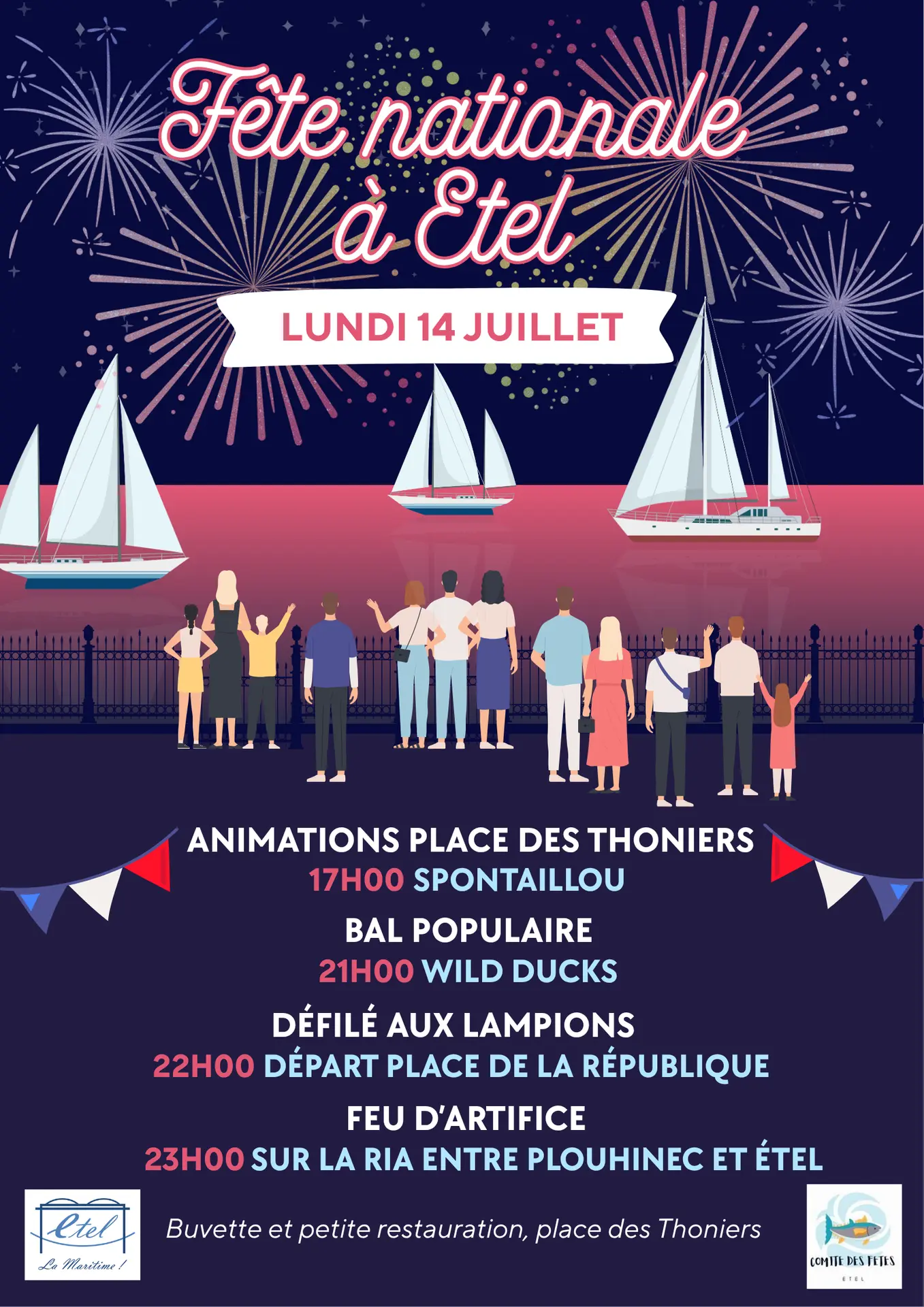 Multicolore Fête nationale Feu d'artifice Affiche Illustratif