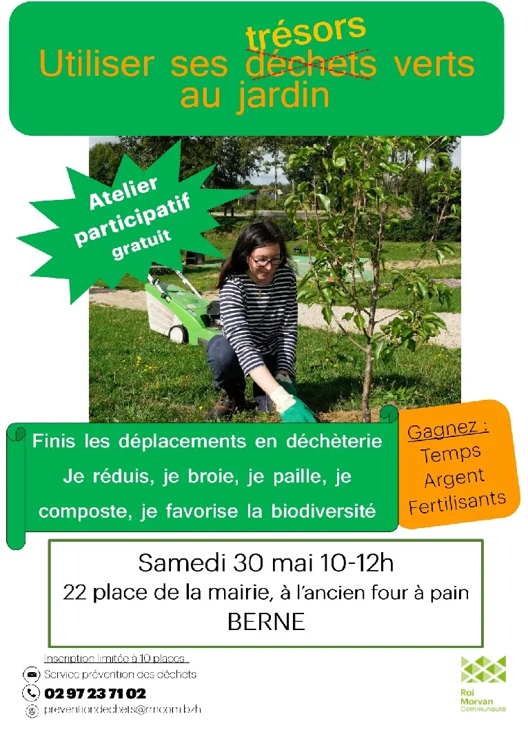 Affiche atelier jardinage zéro déchet Berné