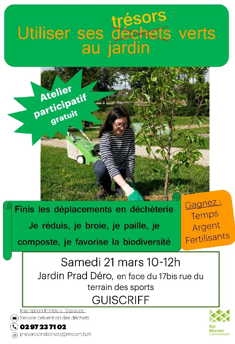 Affiche atelier jardinage zéro déchet Guiscriff