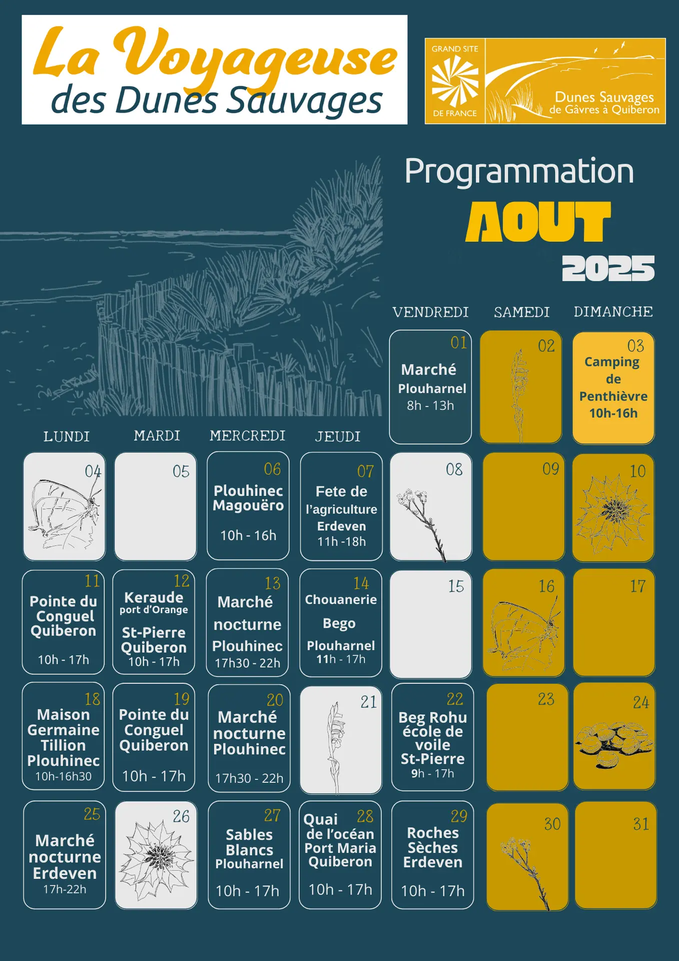 Calendrier A4 orange et rose moderne juillet 2025  - 2