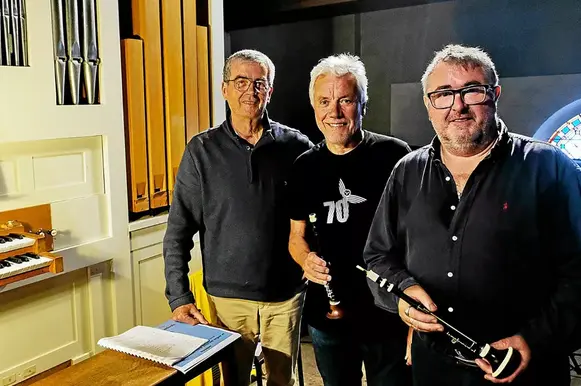 Alain Cerisier et Jeff Talmont, bombarde, Jean-Yves Gouiffes, orgue