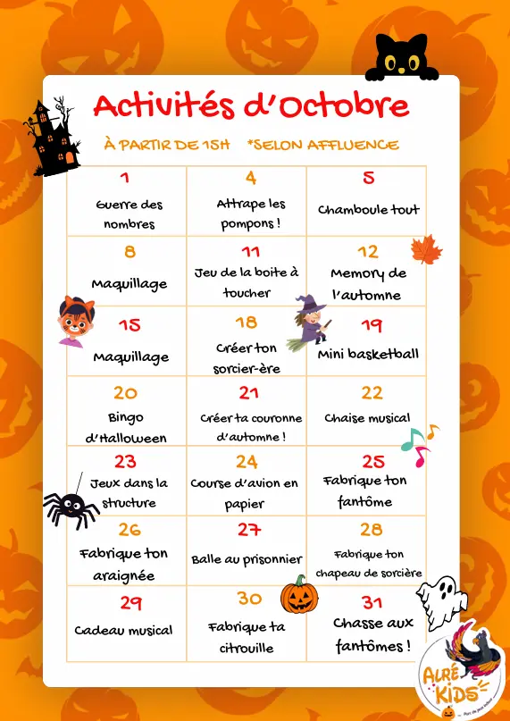 Activités d'octobre