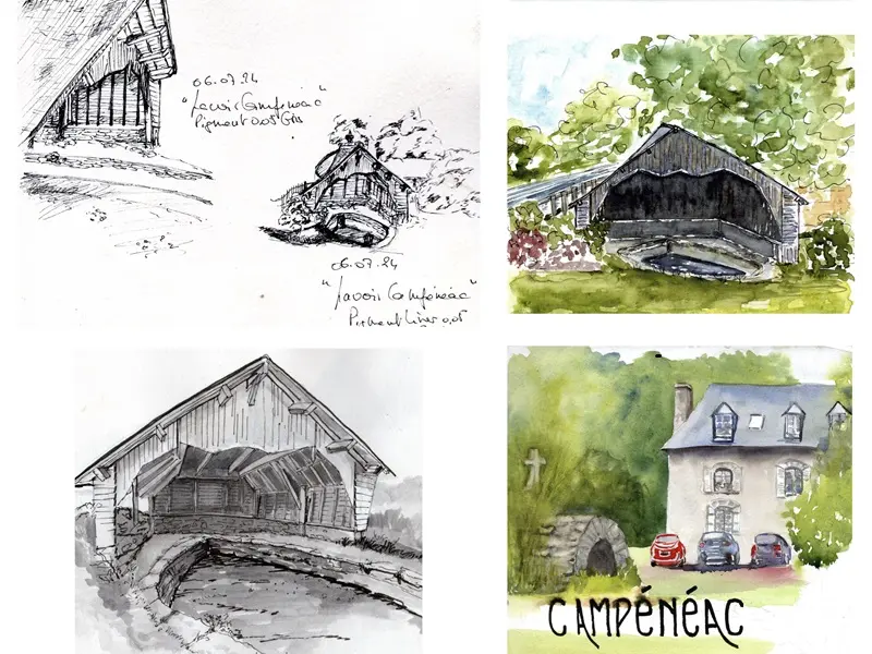 Exposition extérieure : Campénéac croqué