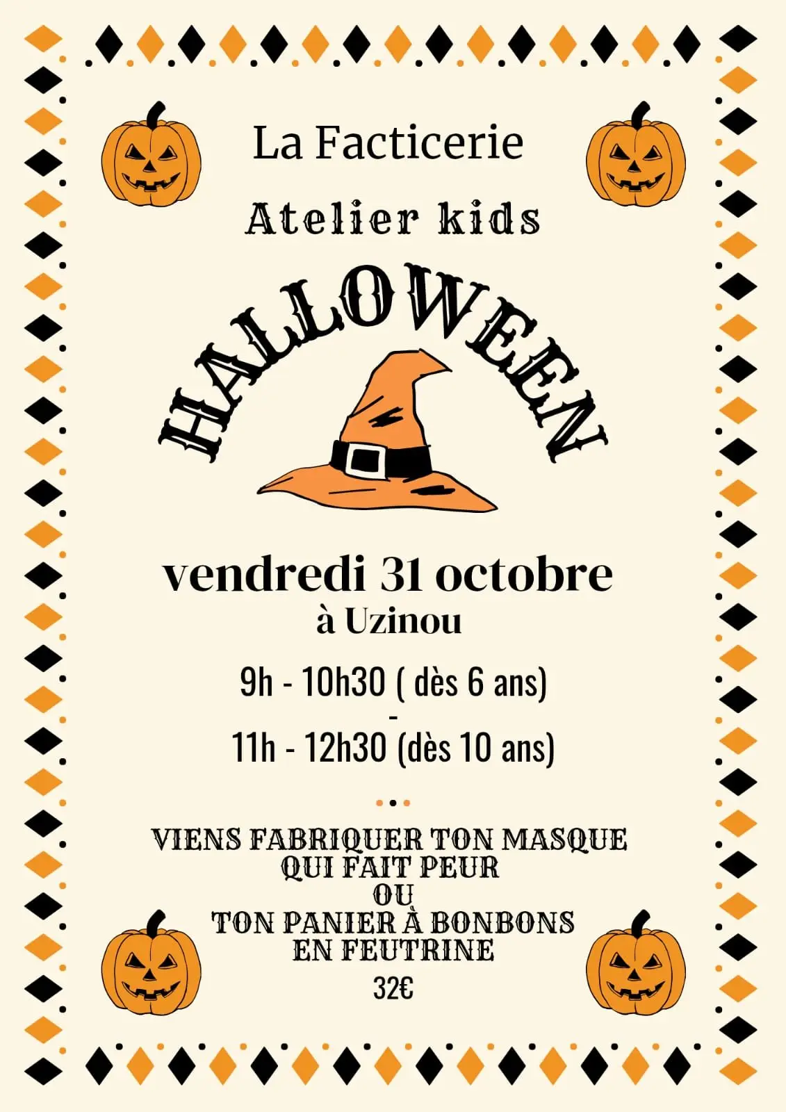 Atelier laine feutrée spécial Halloween
