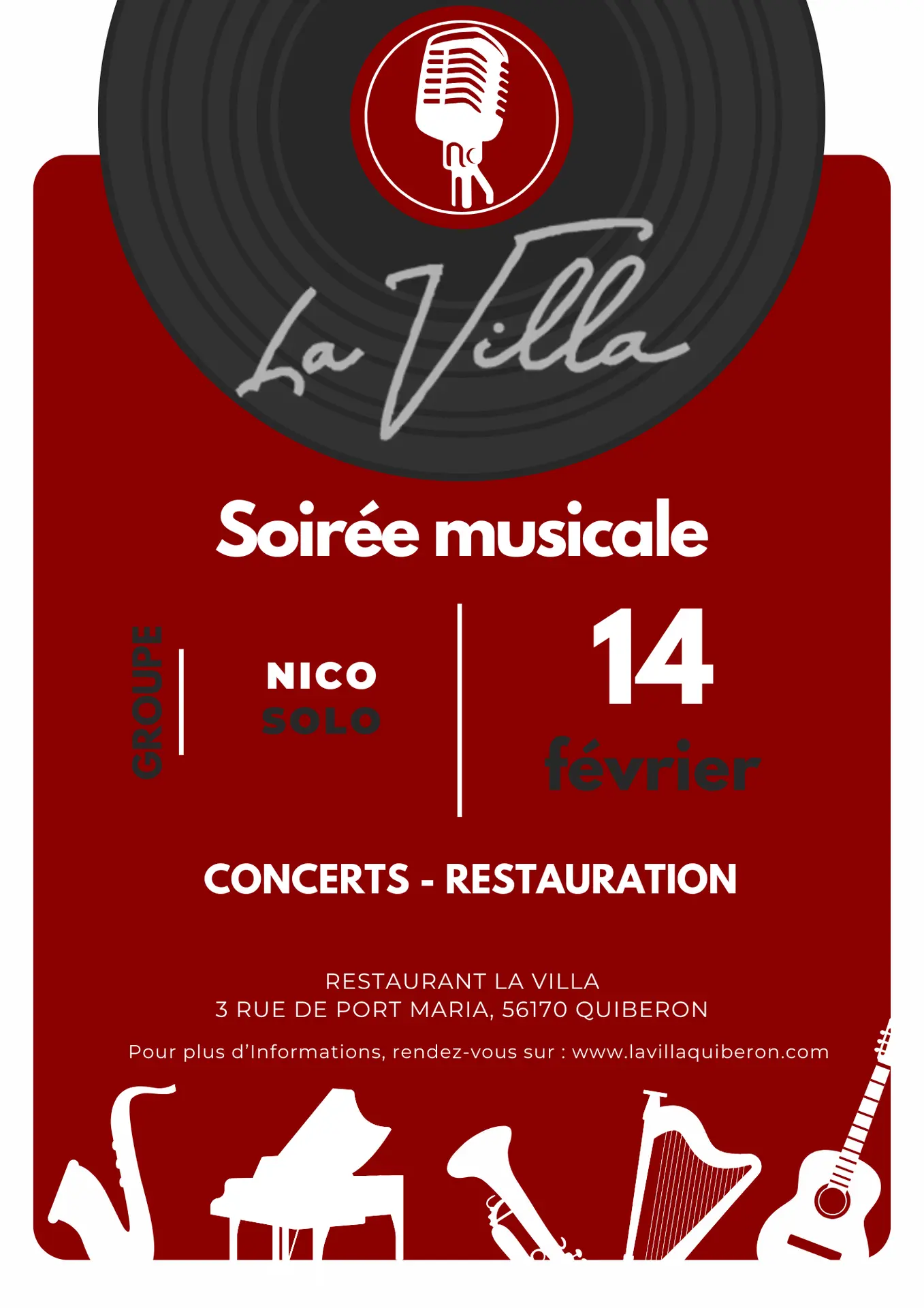 Flyer événement fête de la musique moderne illustration jaune noir blanc - 1