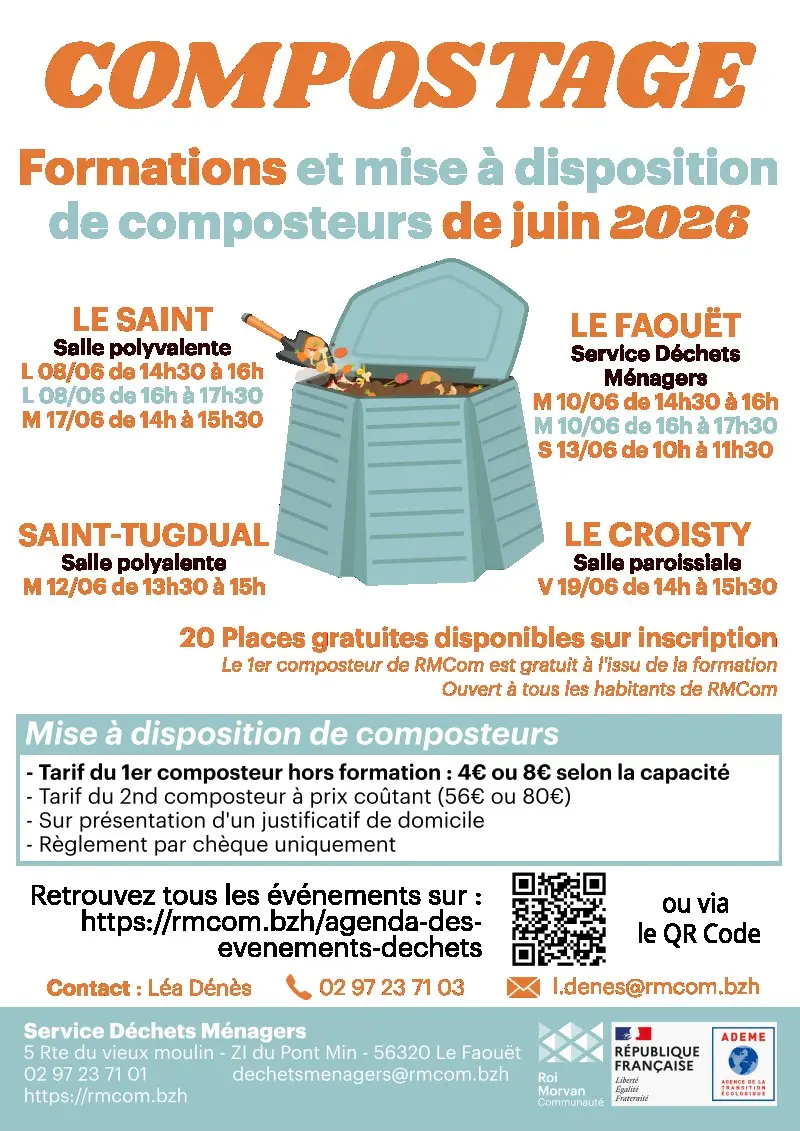 Affiche permanence de mise à disposition de composteurs juin 2026