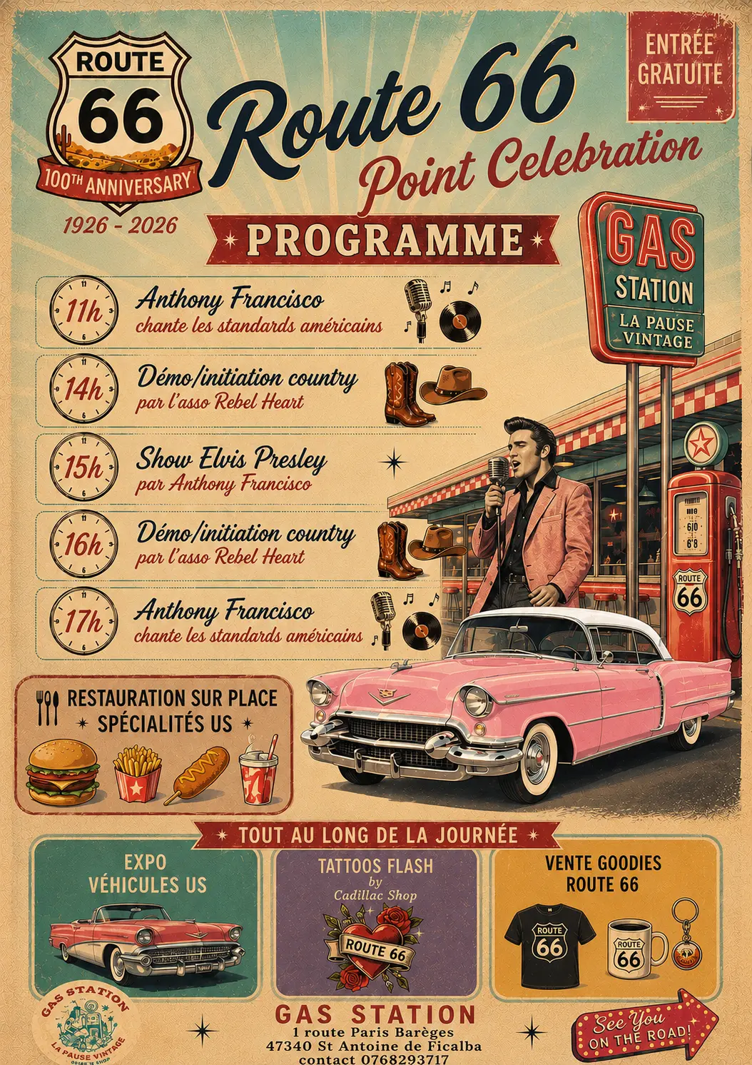 09-08-2026-Journée 100 ans route 66 Saint Antoine de Ficalba