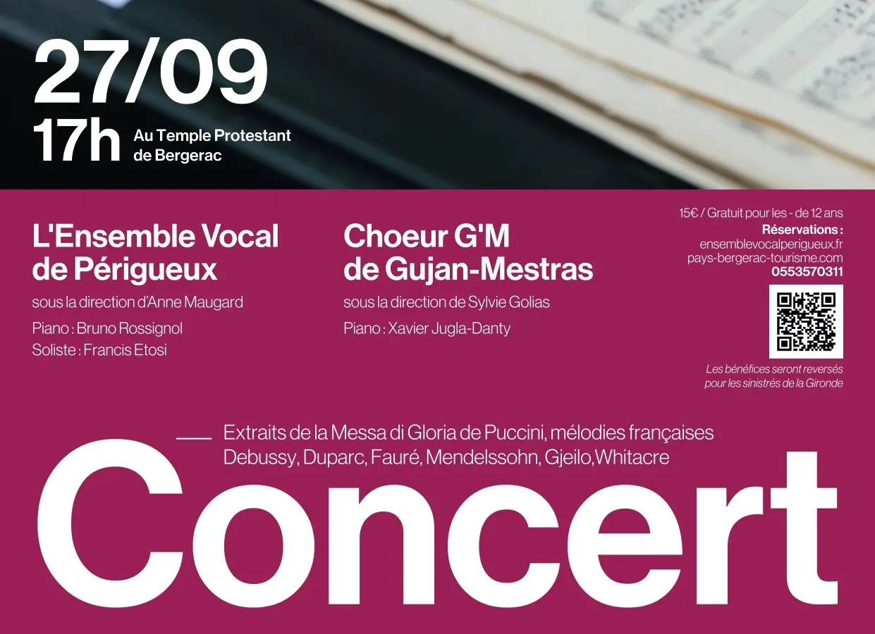 AFFICHE VECTO CHORALE ENSEMBLE VOCAL PERIGUEUX le 27 septembre 2026
