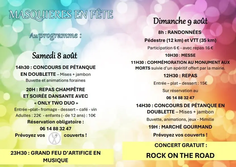 Du 08-08-2026 au 09-08-2026- fête de Masquière