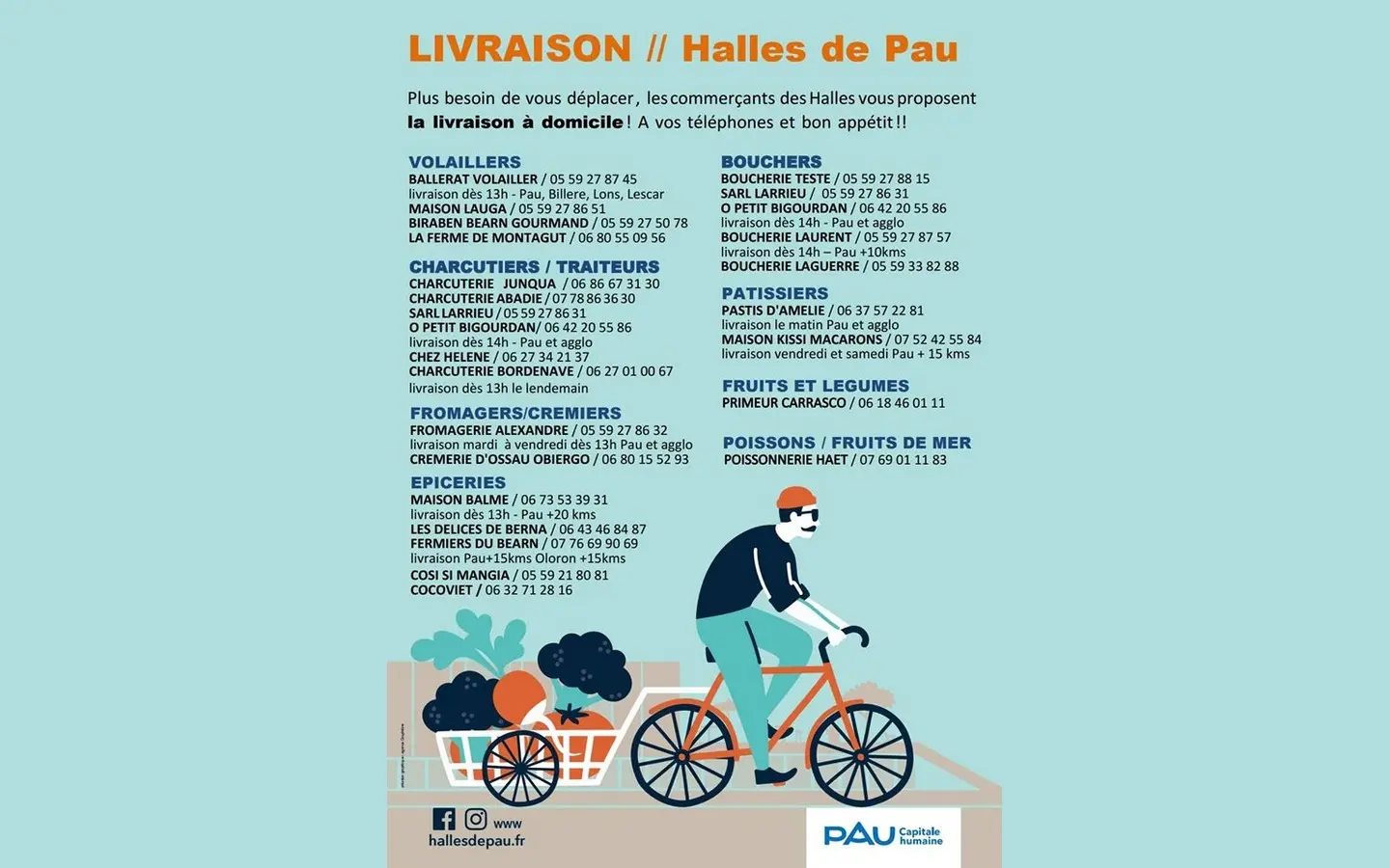 Halles - Pau - livraisons - Covid19
