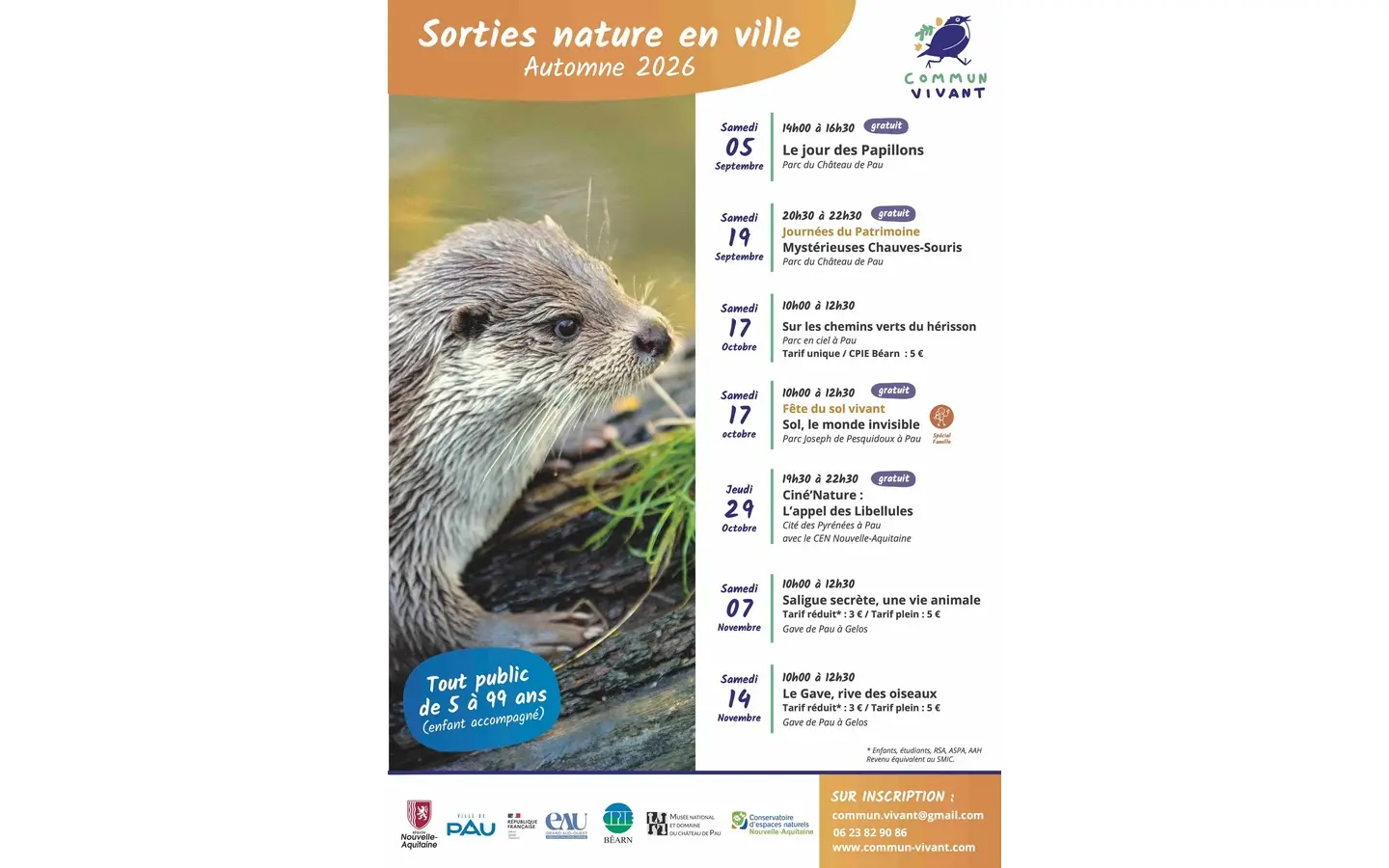 Programme Sortie Nature de Commun Vivant automne 2026