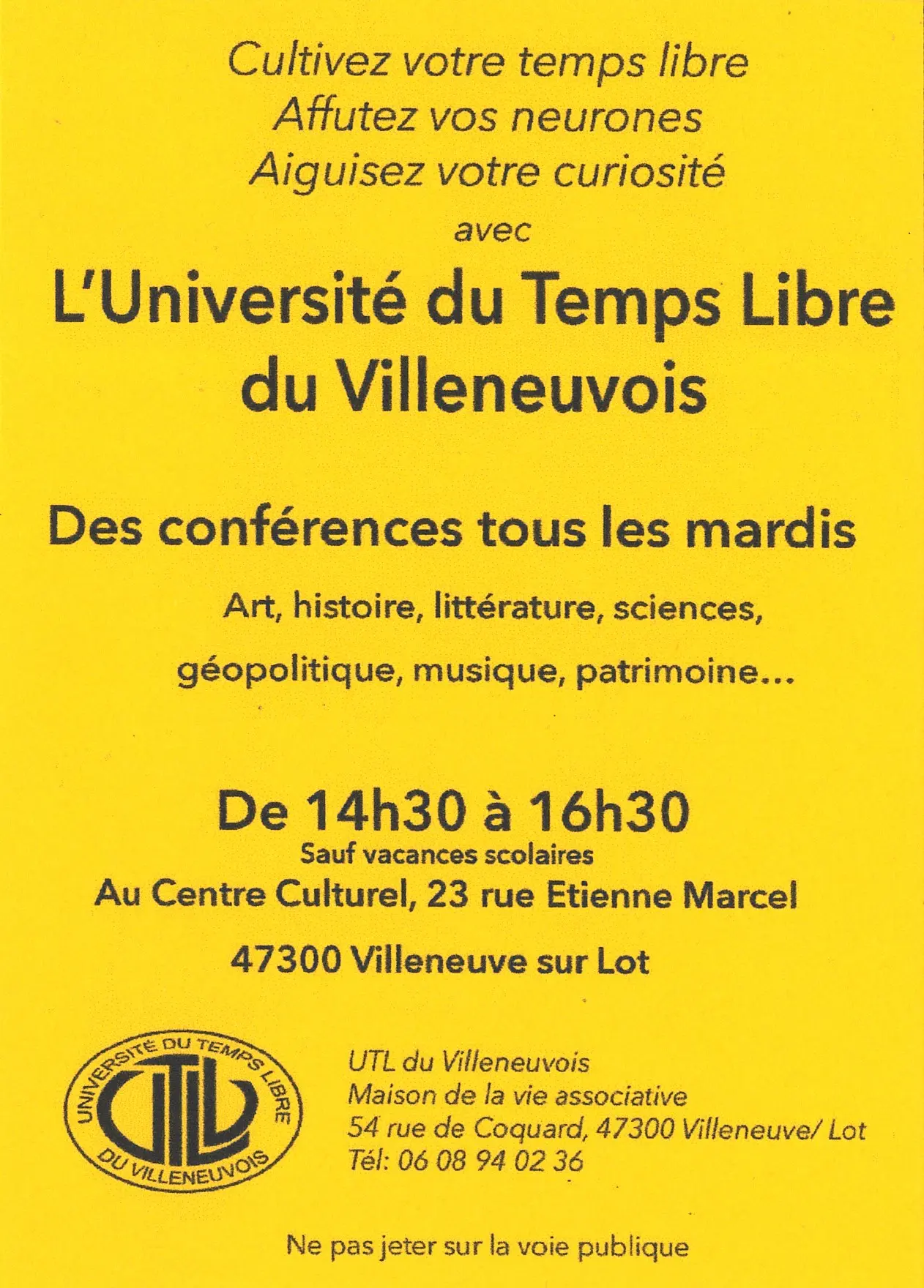 Tous les mardis 2024-Conférences- Université du Temps Libre_VsL
