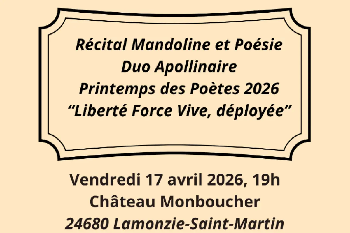 affiche récital mandoline et poésie