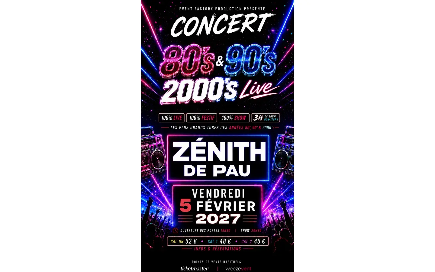 Affiche concert 80s 90s