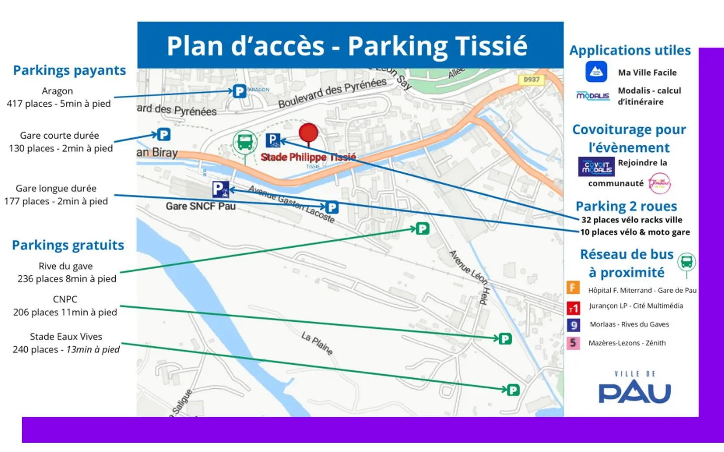 plan acces stade tissie