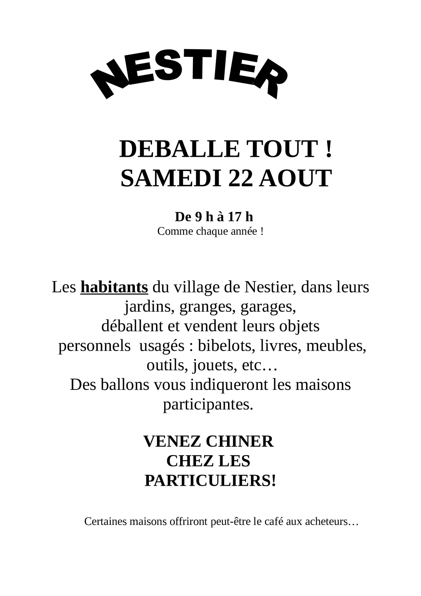 Déballe-tout de Nestier