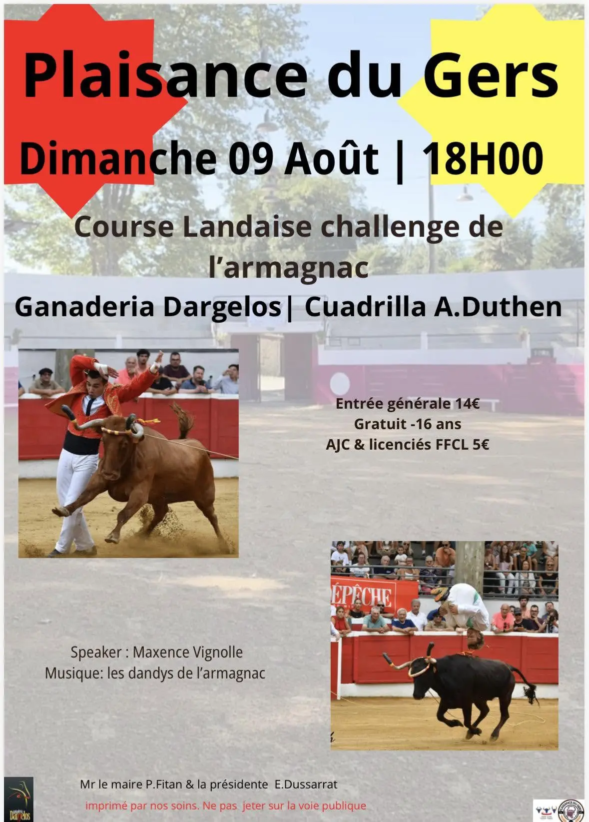 Course landaise Plaisance aout 2026