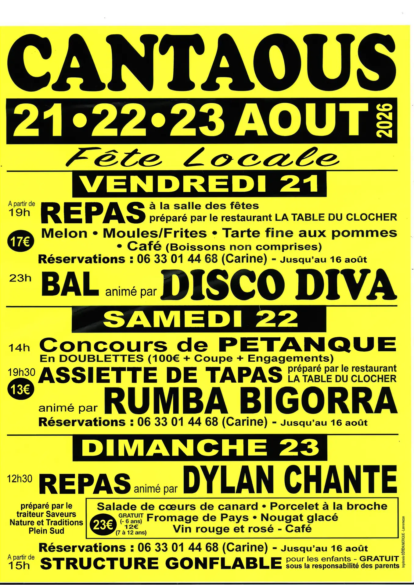 Fête locale Cantaous
