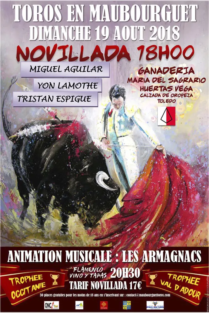 Affiche Novillada Maubourguet 2018