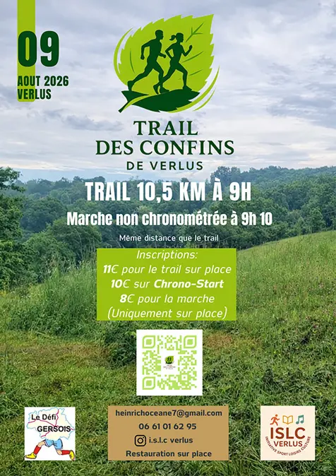 Affiche événement Trail montagne sport moderne photo blanc jaune  - 1