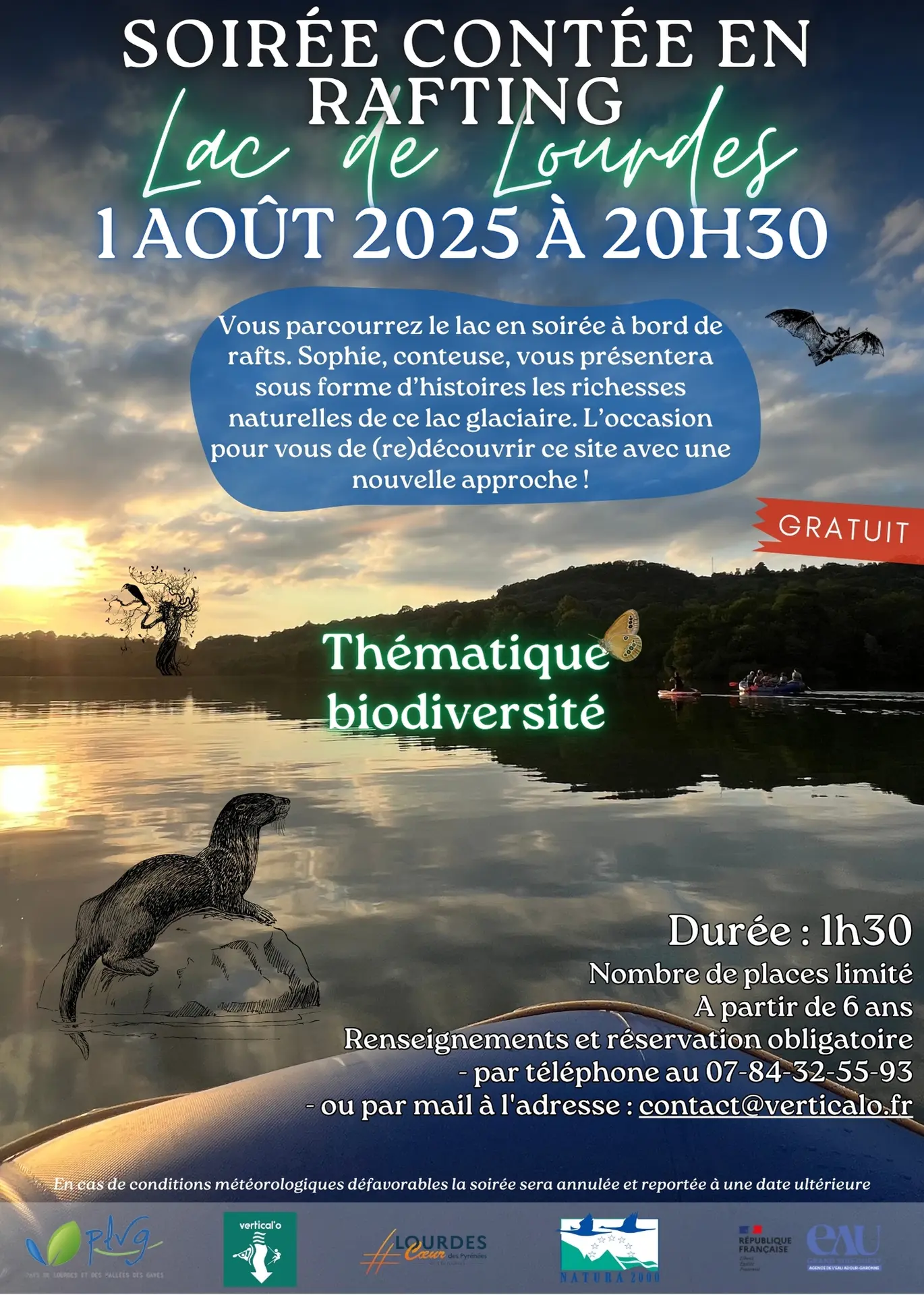 Affiche soirée contée lourdes lac