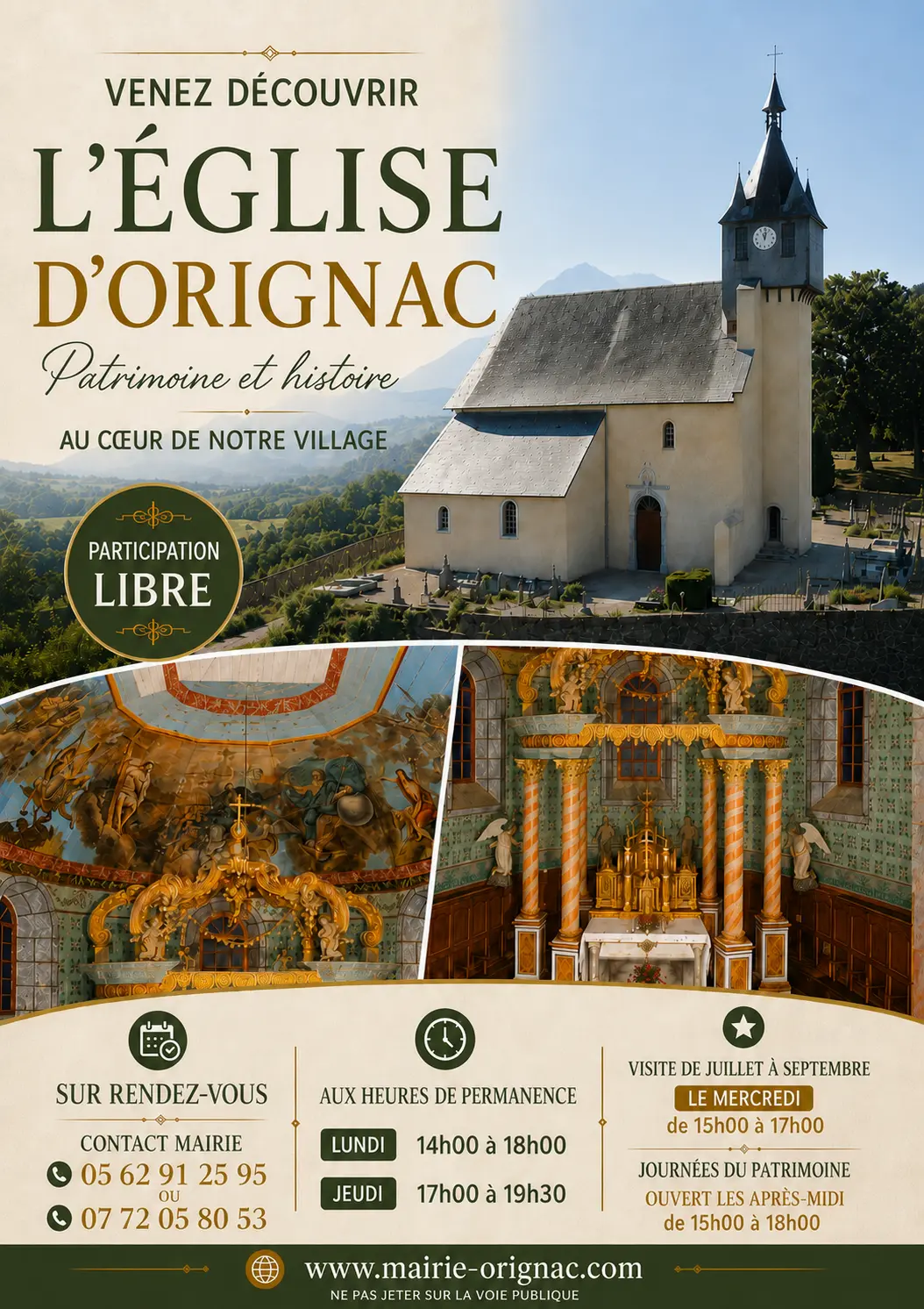 Affiche visite église Orignac