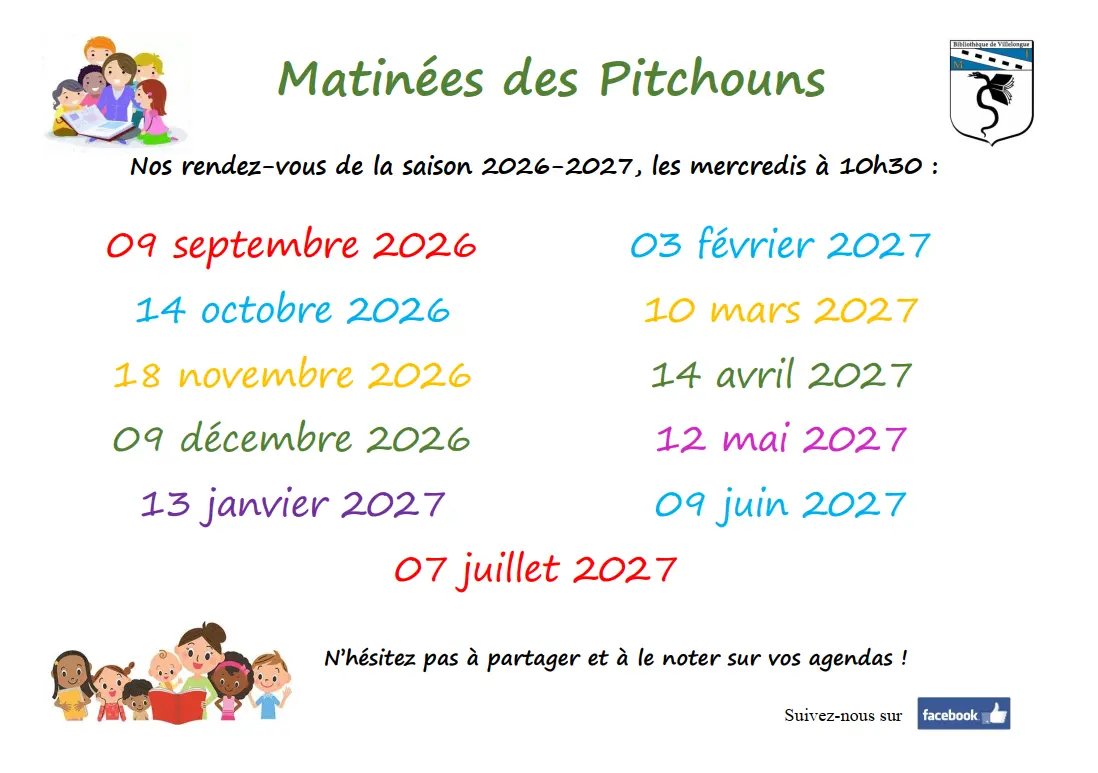 Calendrier Matinée des Pitchouns 2026-2027