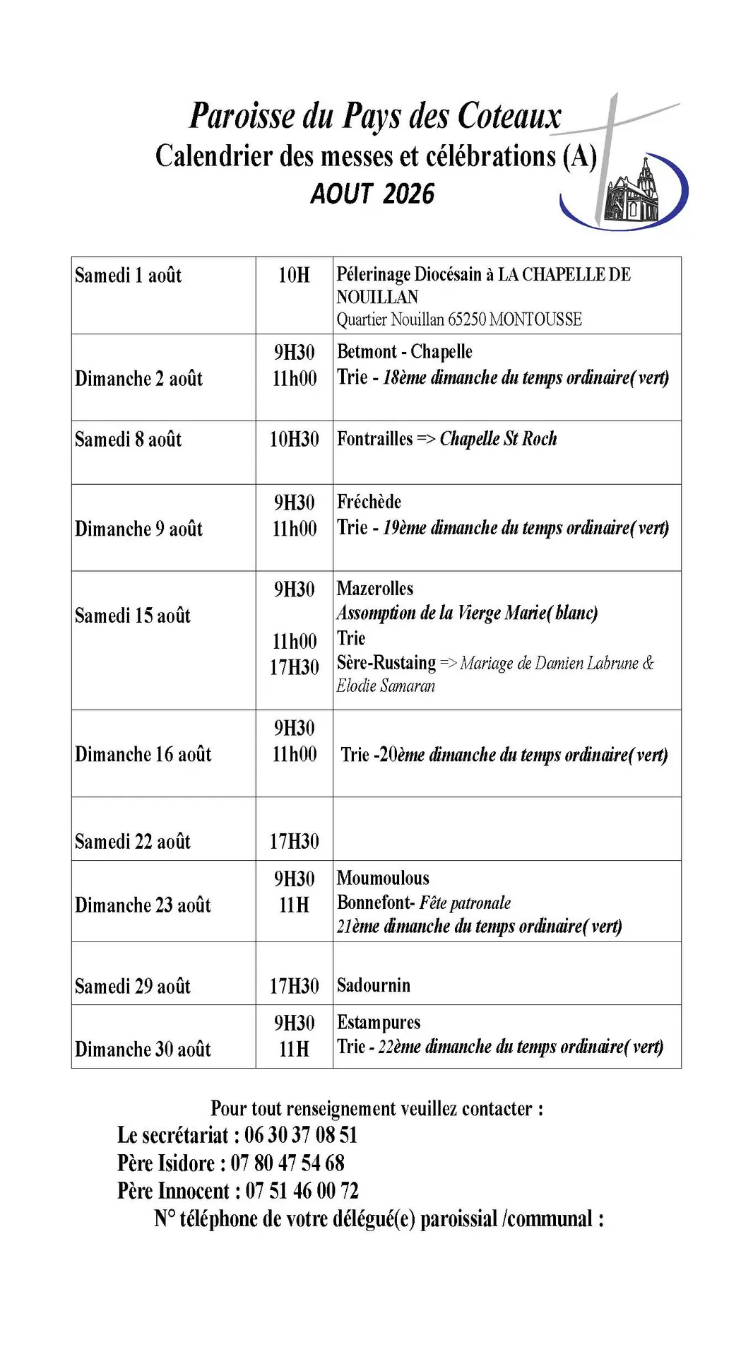 Calendrier messes aout 2026_260716_225437