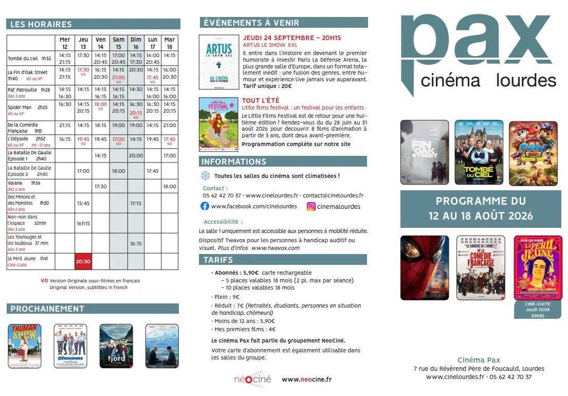 Programme cinéma pax