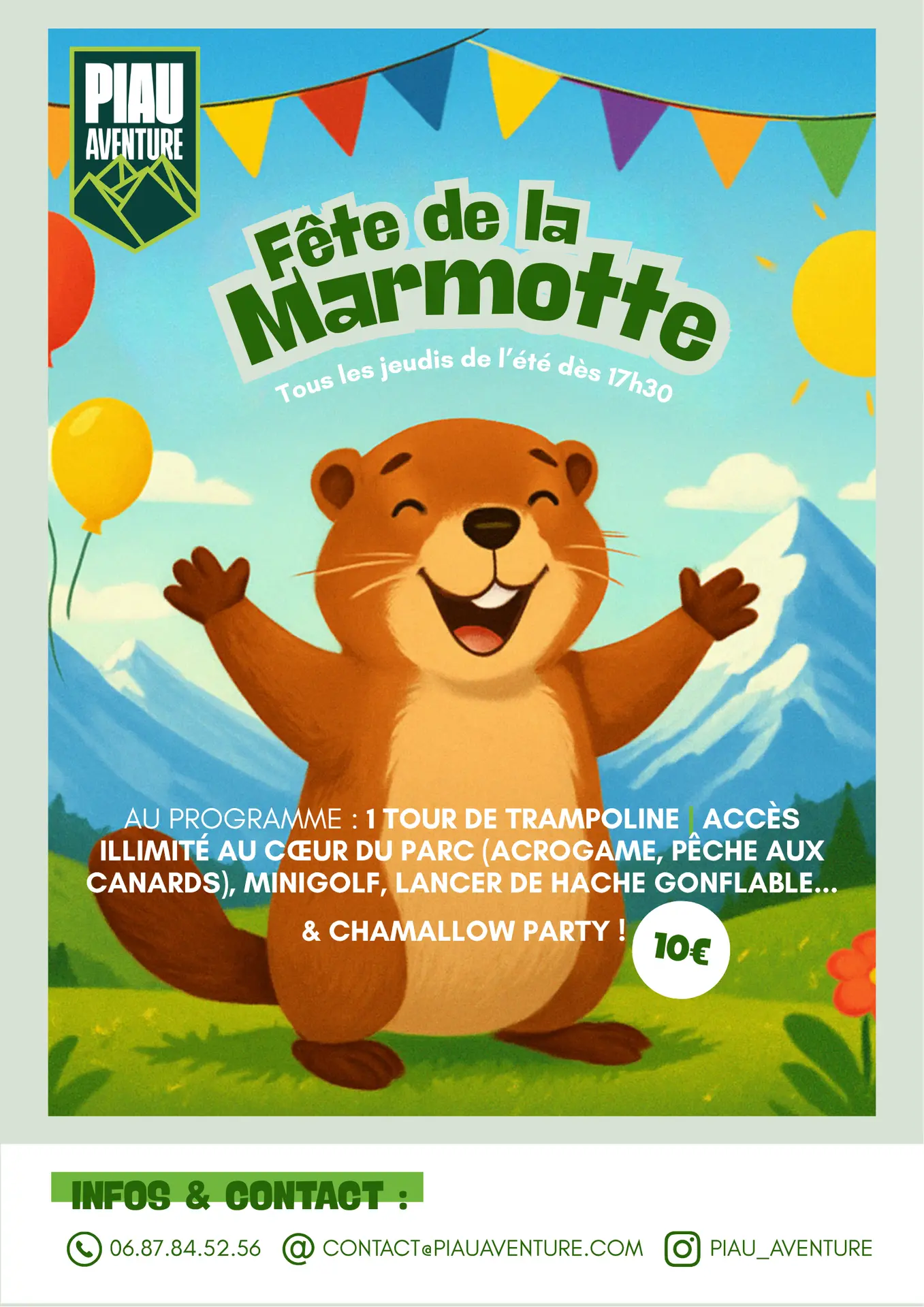 Affiche Estivale Marmotte Piau Aventure - FÊTE DE LA MARMOTTE-2026 VF